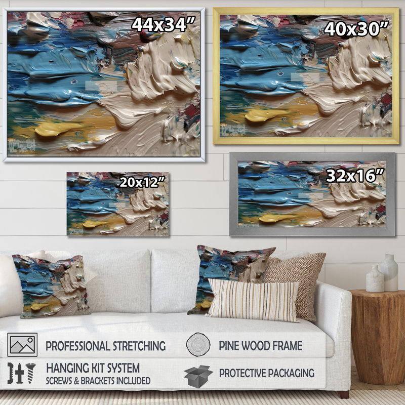 «Autumn Joy», peinture à l'huile abstraite I - peinture abstraite murale, salon, H 16 po x l 32 po x P 1 po