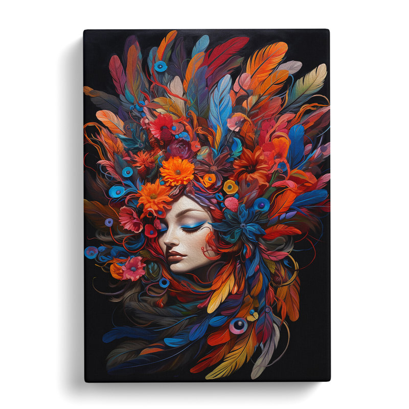 Feather Neo-Plasticism No.2 - Wrapped Canvas Print, 60cm H x 40cm W x 3cm D
