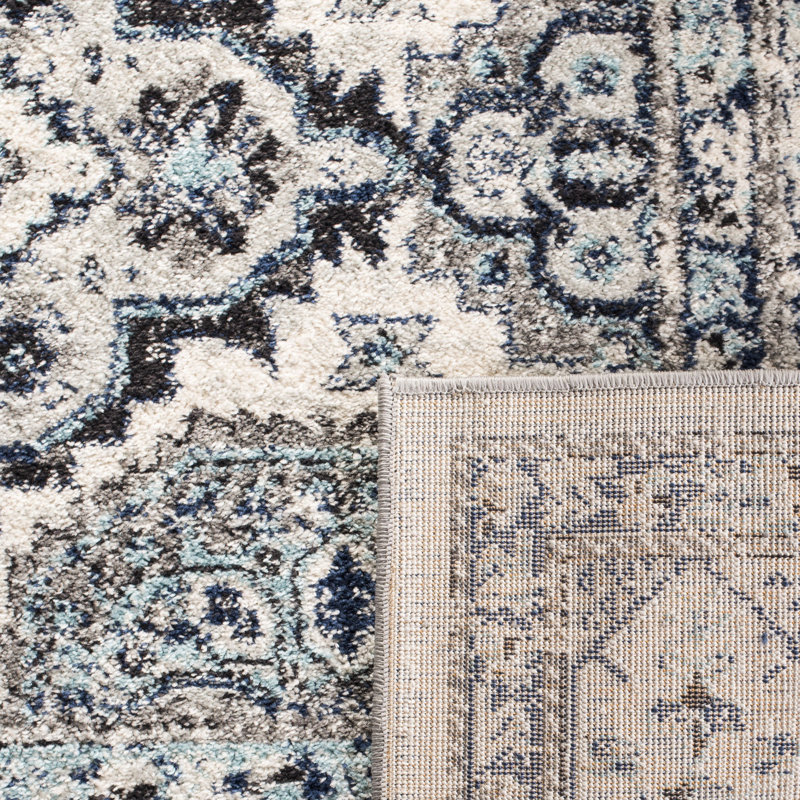 Tapis oriental bleu / ivoire Christa, Rectangle 8 pi x 10 pi