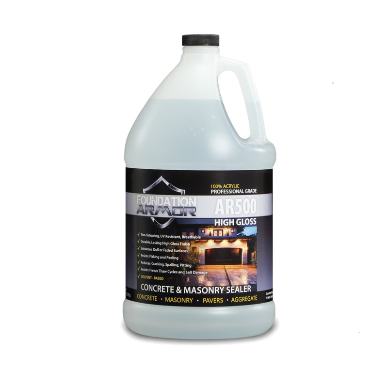1 GAL Armor AR500 Pro-Grade Solvent Based Acrylic Wet Look High Gloss Concrete And Paver Sealer