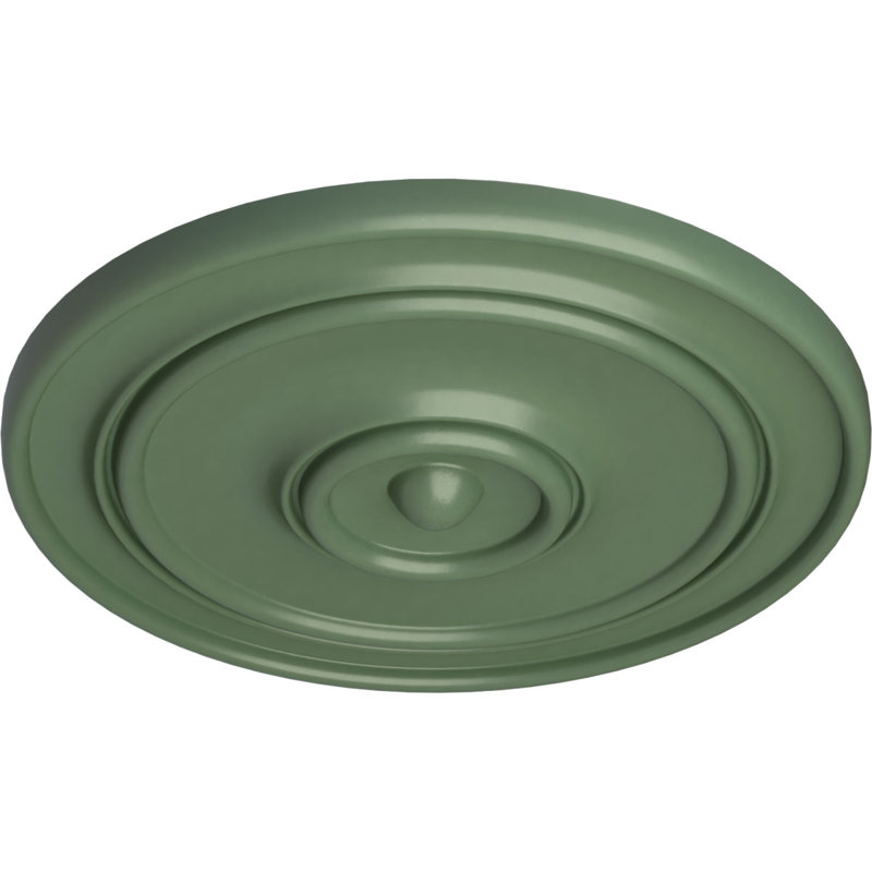 Endurathane Large Classic Ceiling Medallion, 54"OD x 4 7/8"P (Fits Canopies up to 13 1/2"), Hand-Painted Athenian Green Finish