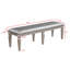 Banc moderne gris argenté - 60 po avec siège rembourré et décoration scintillante pour embellir l'intérieur de la maison