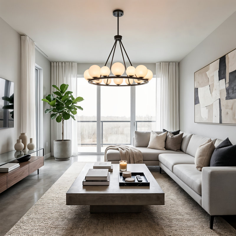 16 - Light Chandelier, Mediterranean Bronze