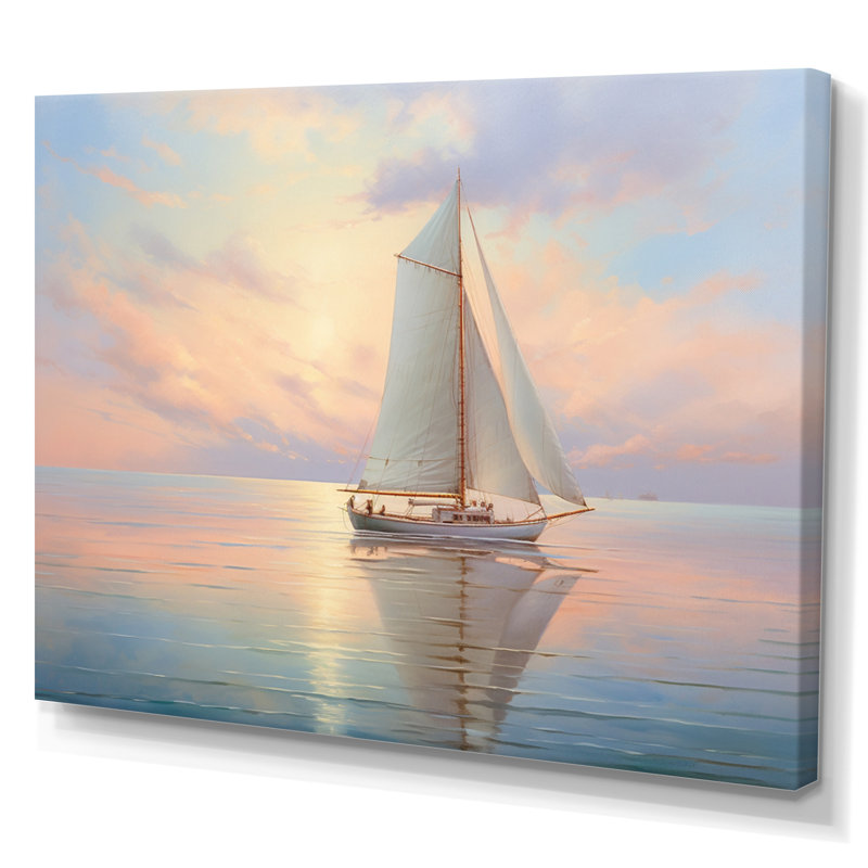 Sailboat Sailing Serenade II - Sailing Boat Wall Art Prints, H 12 po x l 20 po x P 1 po, Toile tendue