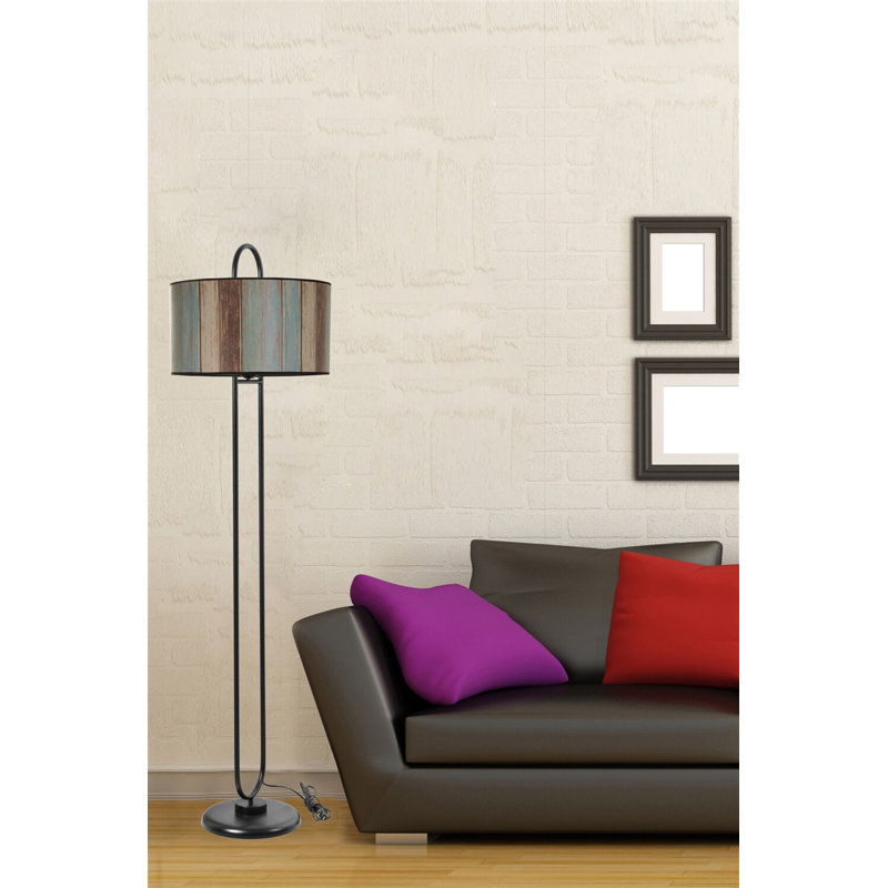 Lampe sur pied élégante, 100% métal, base de 5,9 po de diamètre, 67,0 po de hauteur | Conception géométrique avec abat-jour de 17,7 po de diamètre et 9,4 po de hauteur | Douille E27, 40 W maximum | Parfait pour les salons et les bureaux modernes