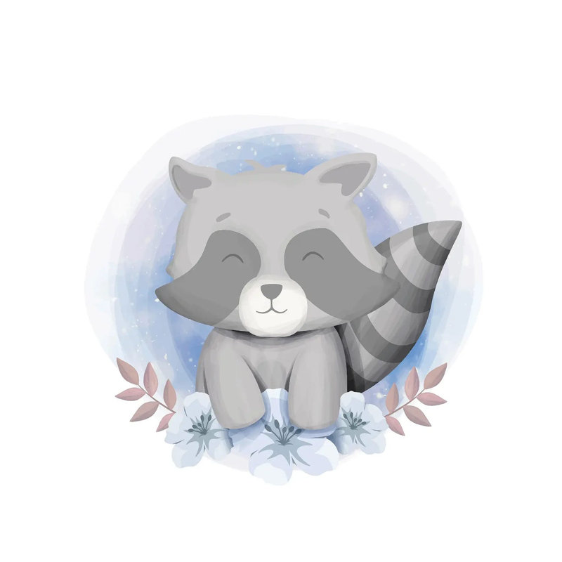 Baby Raccoon Smile by Art Mirano - Wrapped Canvas Print, 30.48cm H x 30.48cm W x 1.91cm D