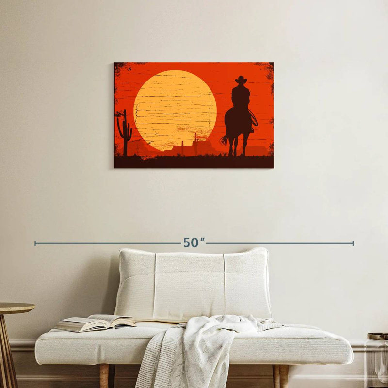 Silhouette de cowboy Lelar, H 20 po x l 30 po