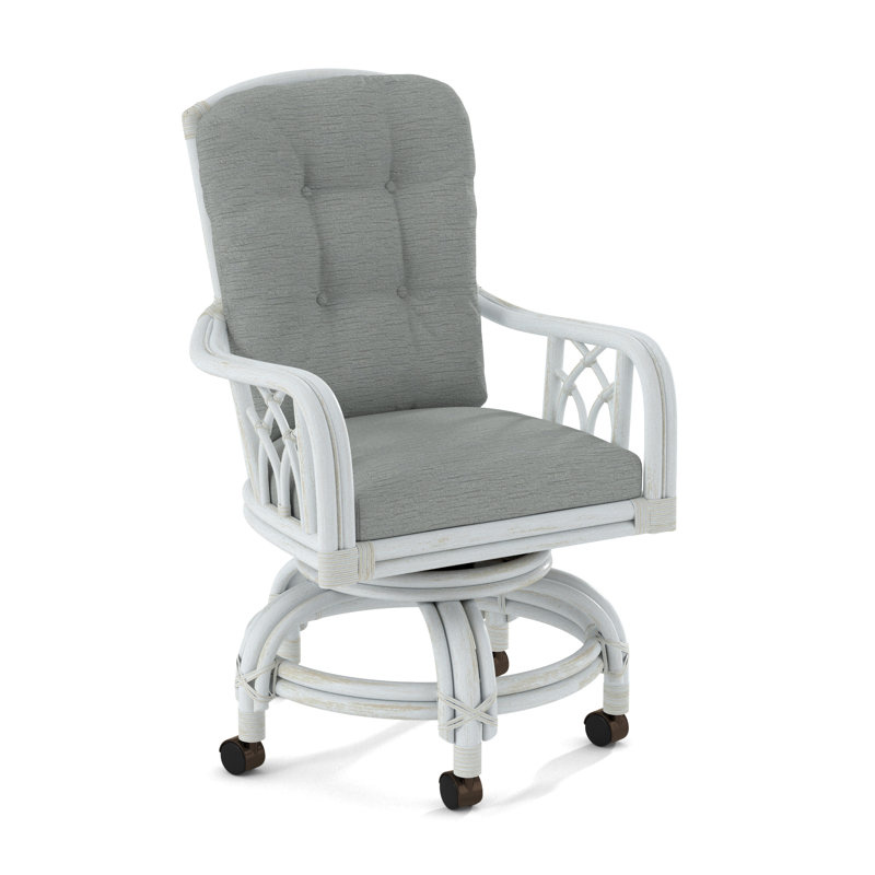 Edgewater Castered Arm Chair, Bisque, Basic Navy; 0317-61