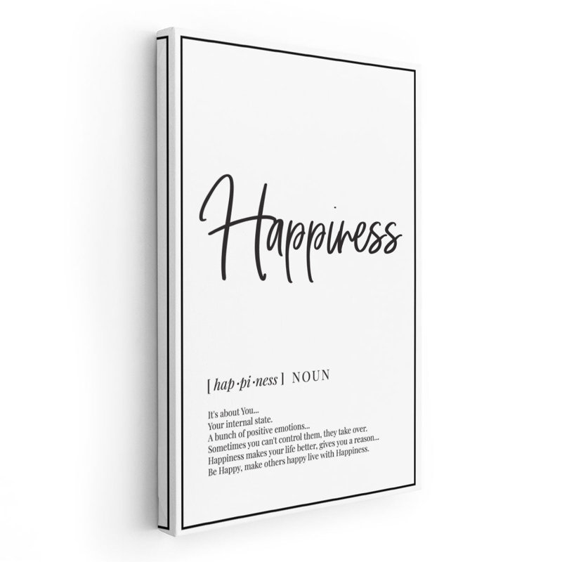 "Happiness", minimaliste, impression sur toile, H 60 po x l 40 po