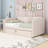 Twin Upholstered Daybed with Twin Trundle and Slats-499252171