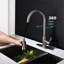Robinet de cuisine rétractable, nickel brossé, acier inoxydable, bec rotatif à 360 °, poignée simple pour le contrôle du débit d'eau et robinet de réglage avec jet, assemblé, buse-781150266