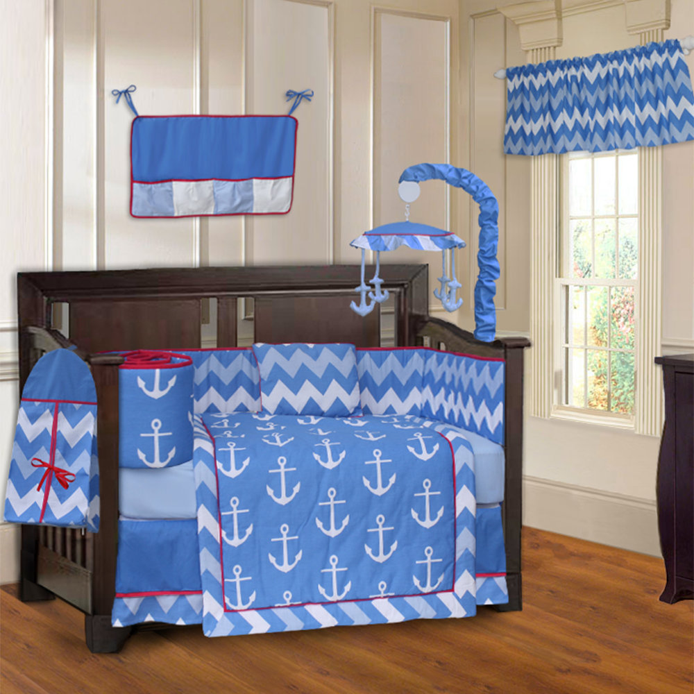 Harriet Bee Remmers Anchor Zigzag 9 Piece Crib Bedding Set - Wayfair Canada