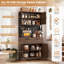 Armoire de cuisine de 71 po de hauteur avec comptoir pour micro-ondes, station de charge et lumières DEL-2054073544