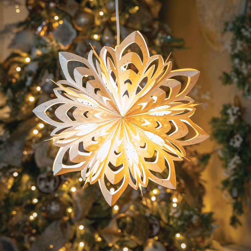 19" Christmas Paper Star, White