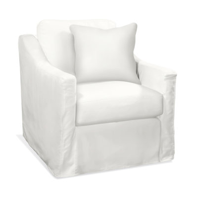 Oliver Boucle Cotton Swivel Slipcovered Armchair