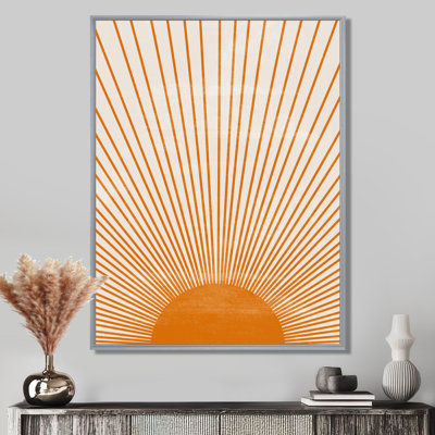 Soleil, art mural sur toile, impression graphique minimaliste orange - Orange Sun Print III