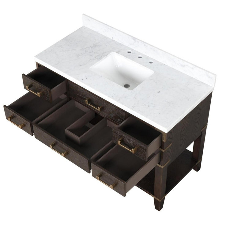 Single Bath Vanity with Marble Top