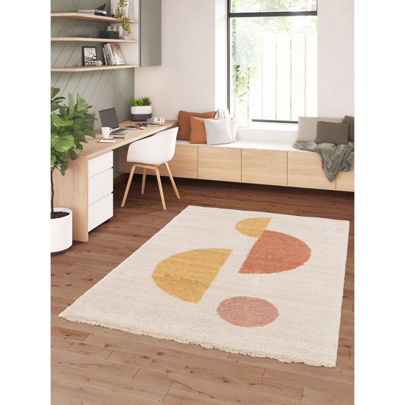 Canale Machine Woven Cream/Pink/Red/Yellow Indoor Rug, Rectangle 200 x 290cm