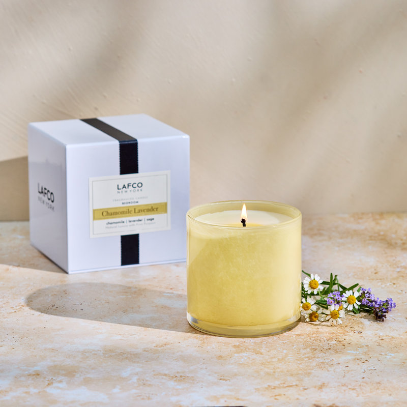 Chamomile Lavender Scented Jar Candle, 4" H x 4" W x 4" D