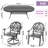 8-Person Rectangular Cast Aluminum Patio Dining Set with 2 Swivel Chairs & Cushions & Umbrella Hole-881434410