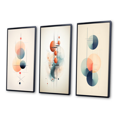 «Futur Omens Vintage Circular Geometrics I», 3 pièces