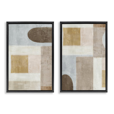 Geometric Subtle Drifts 2pc Floating Frame Set, design by Emma Peal