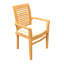 7 Pcs Grade-A Teak Wood Dining Set: Warwick Console Folding Rectangle Table And 6 Mas Stacking Arm Chairs #11MS1506-306468786