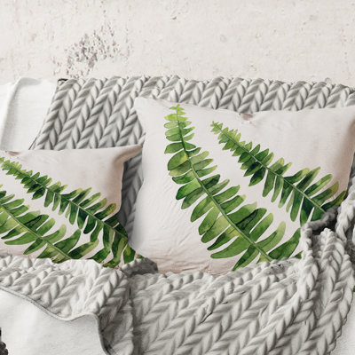 Carré, détail de feuilles de fougère I - coussin décoratif imprimé maison de campagne