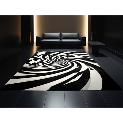 Tapis géométrique moderne audacieux et éclectique lavable à la machine en vert Ottoline