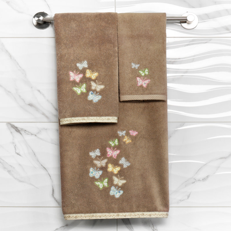 Ensemble de serviettes 100% coton turc, Cacao, Ensemble de serviettes 4 pièces