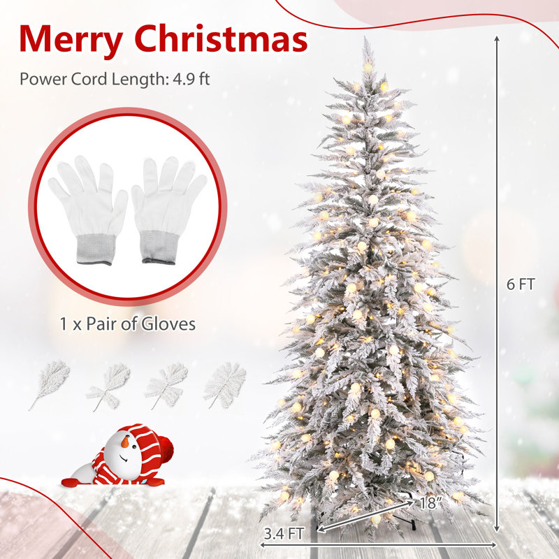 Arbre de Noël cyprès enneigé 6 pi., 6 pi