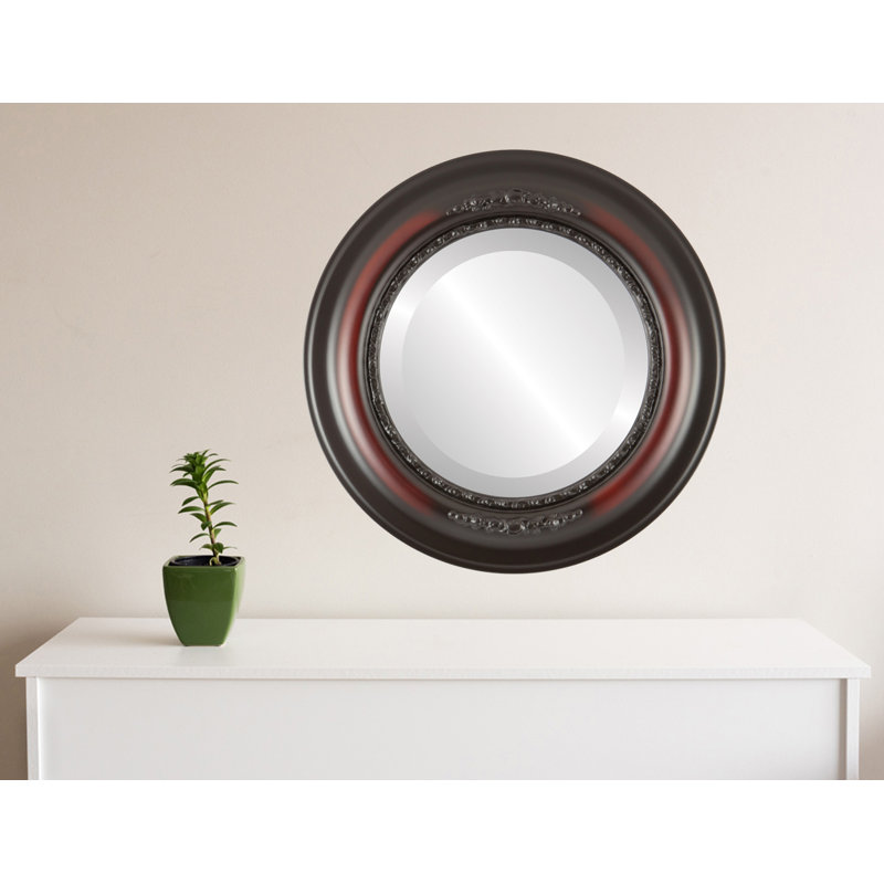 Wisbech Round Mirror, 19" H x 19" W, Rosewood
