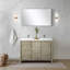 Meuble-lavabo double bleu marine 48 po X P 20 po D, ensemble en marbre de culture et robinet chromé-117978730-117978724