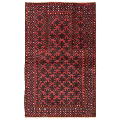 Tapis brun foncé Teimani 2 pi 11 po x 4 pi 8 po