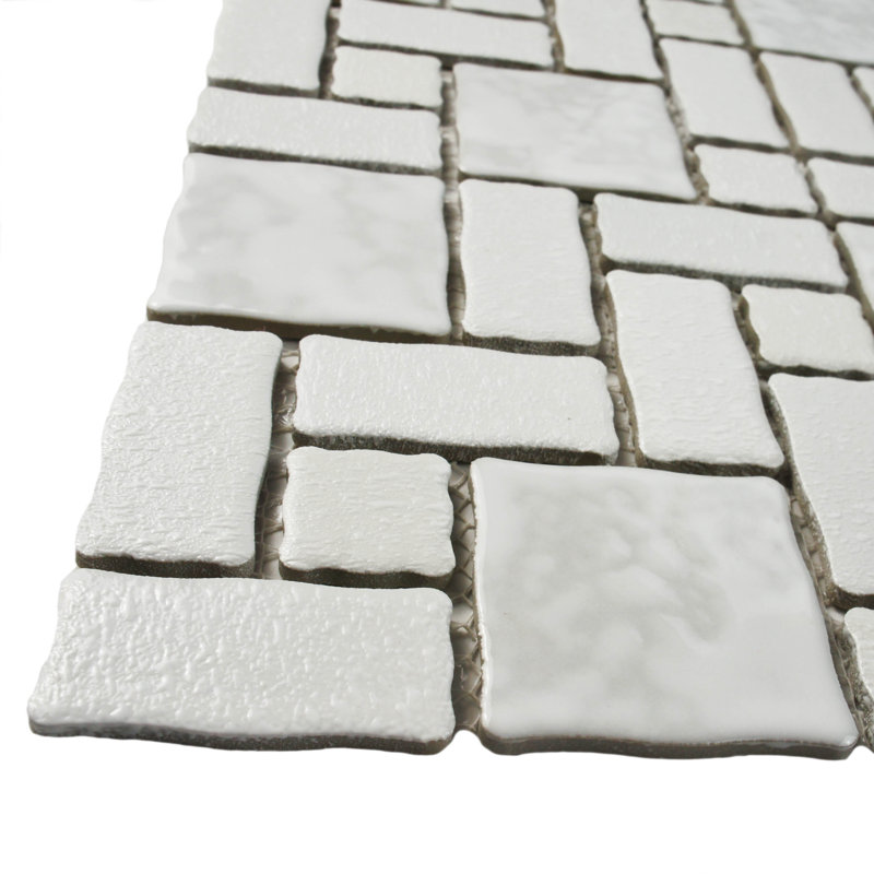 Academy Random Sized Straight Edge Porcelain Versailles Mosaic Wall & Floor Tile, White