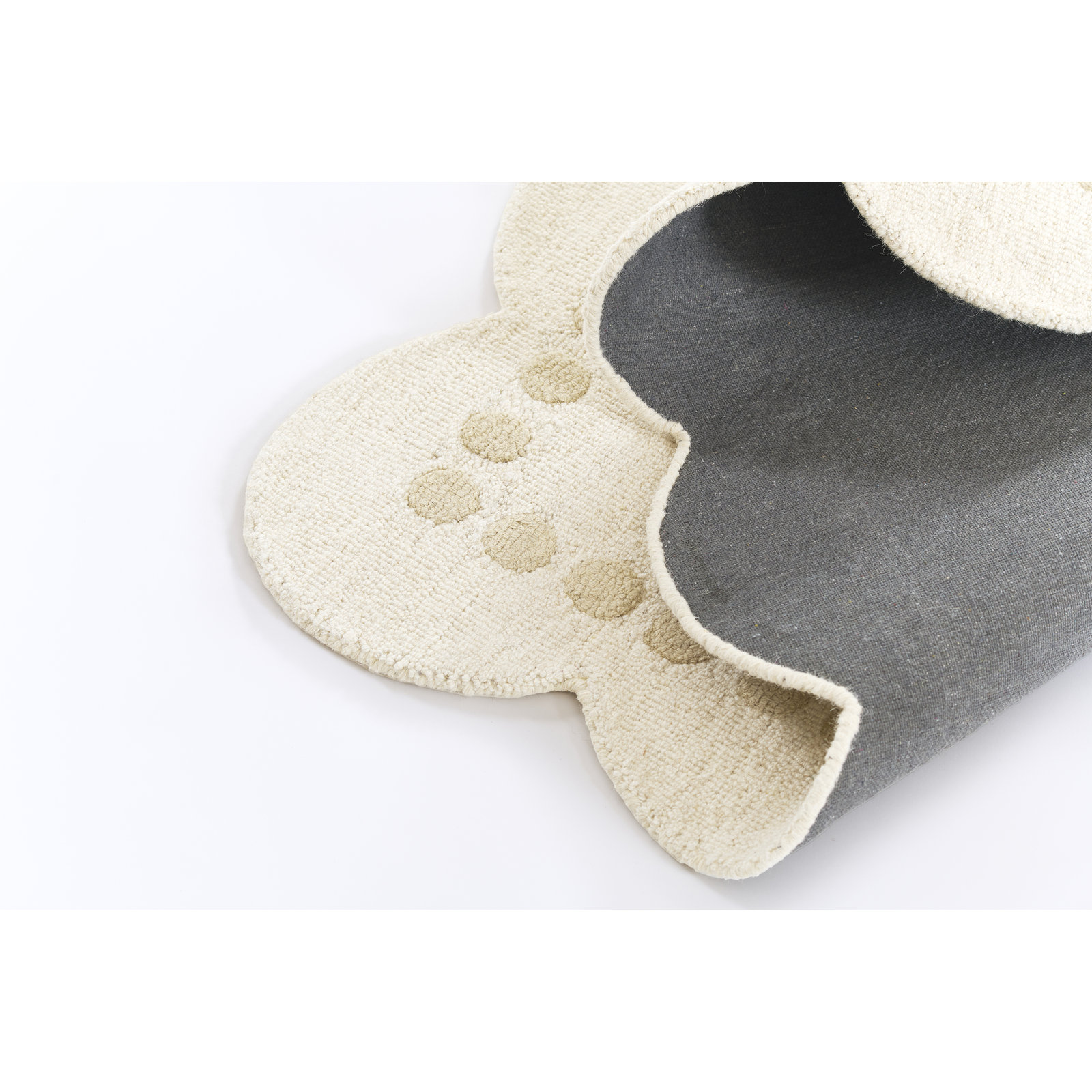 Lola Ivory Hand-Tufted Wool Rug, Rectangle 5' x 7'6"