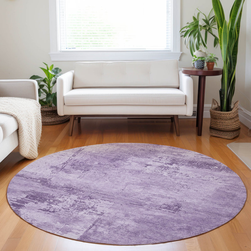 Tapis mauve lavable intérieur / extérieur Cassiva , 2 pi 6 po x 3 pi 10 po