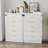 Vertical Dresser With Led Light And Five Buffer Drawers,Fluted Panel,Socket And Fence On The Top,Anti Dumping Device,Suitable For Bedroom,Living Room And Porch-685980323-686070424