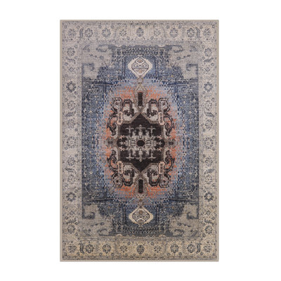 Tapis oriental gris / bleu
