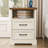 17.7'' W Farmhouse Nightstand With Built-in Outlets, 2 Drawers and Open Shelf-393764290