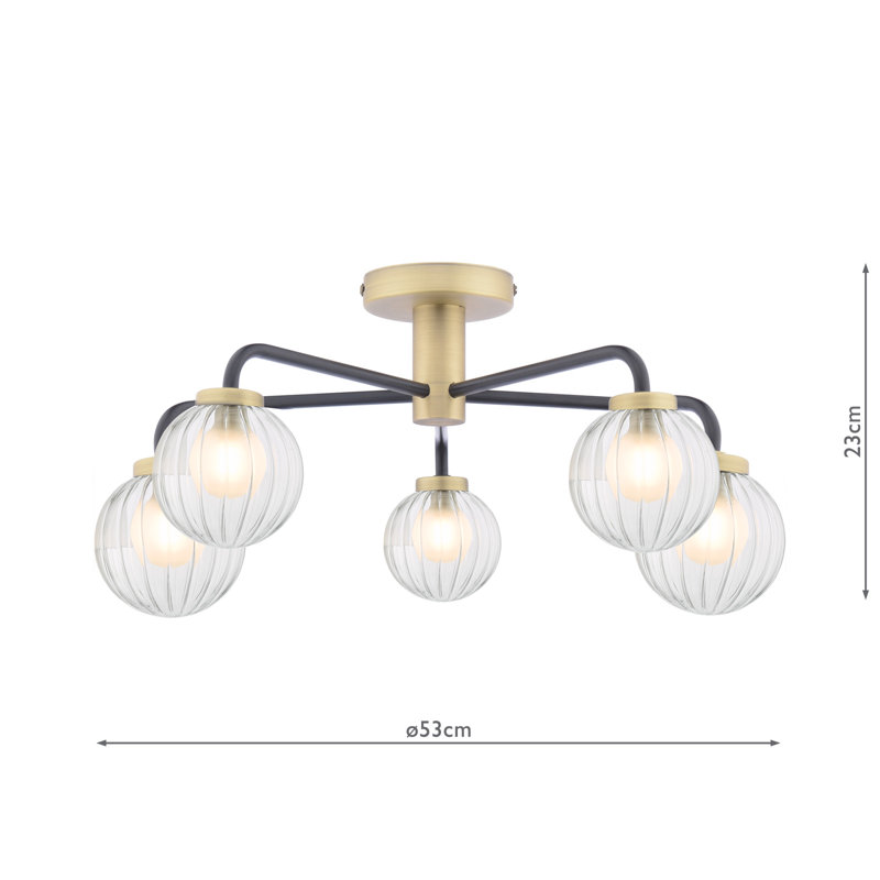 Aneris Glass Semi Flush Mount