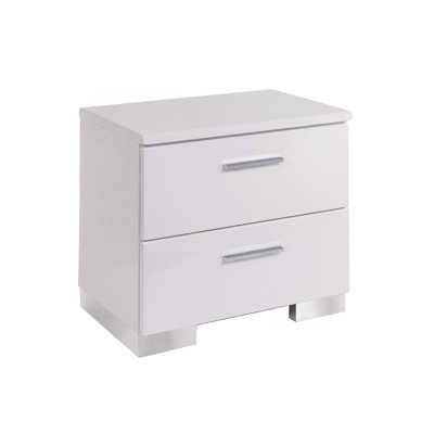 2 Drawers Nightstand With Chrome Legs