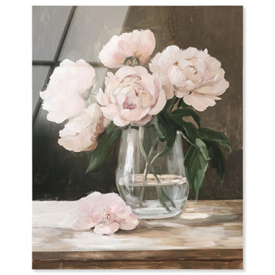 Pink Peonies I Acrylic Print Farmhouse Wall Art by Art Remedy, Ready to Hang, 16 x 20