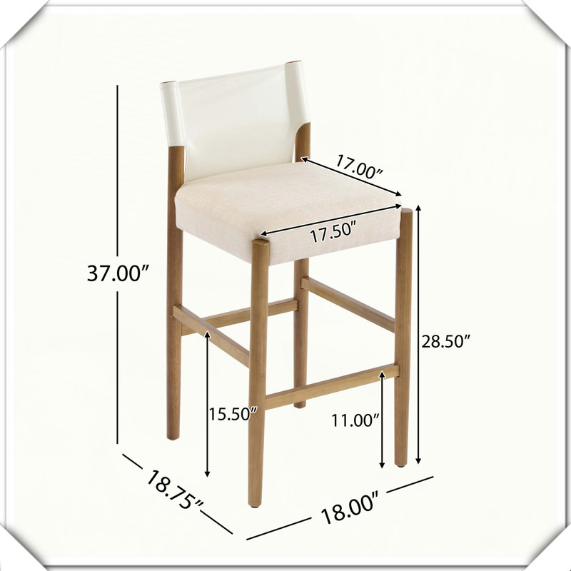 Ensemble de 2 tabourets de bar modernes en bois massif avec coussin en polyester et îlot de cuisine minimaliste et polyvalent
