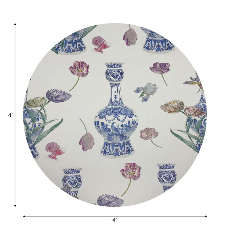 Royal Delft Purissima Vegan Leather Round Coasters