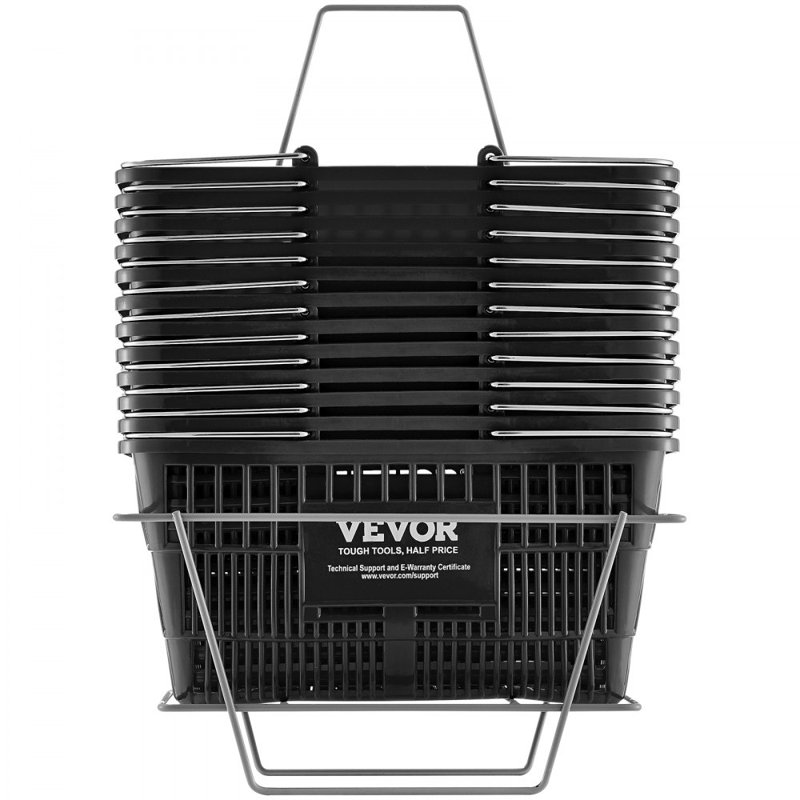Panier d'épicerie 12PCS 21L avec poignée et support en fer noir