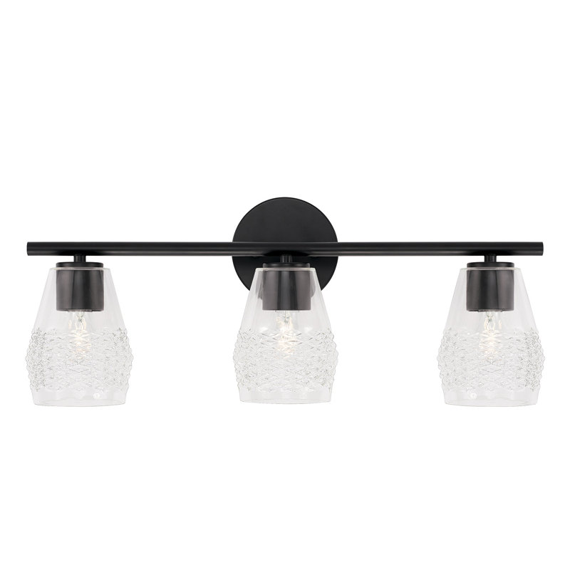 3 - Light Dimmable Vanity Light, Matte Black