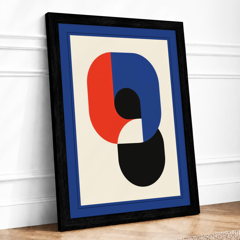 Layered Forms Geometric - Framed Print, A3 - 42.0 x 29.7 cm, Black