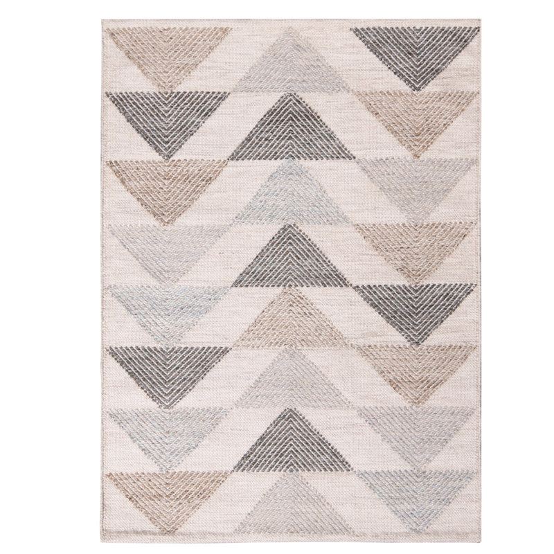 Rug & Kilim’S Scandinavian Inspired Moroccan Style Beige And Blue Polyester Rug, Rectangle 12' x 16'
