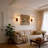 Guynup Wall & Ceiling Light Set: Floral Frosted Glass Sconce + Semi-Flush Mount – Wood-Tone & Copper Finish For Bedroom, Hallway, Entryway